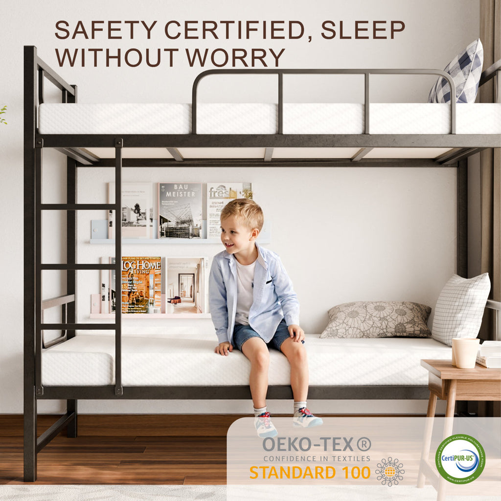 5 Inch Twin Daybed Mattress for Kids Adults, with Cooling Gel Memory Foam, Medium Firm, Fiberglass-free, CertiPUR-US Certified
