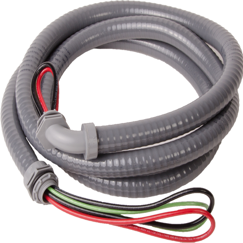 1/2 Inches x 6 Ft Electrical Whip with Conduit (10 Gauge Wire)