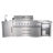 6-Burner Propane Gas Grill Island with Rotisserie and Outdoor Rated Refrigerator and Sink in Stainless Steel