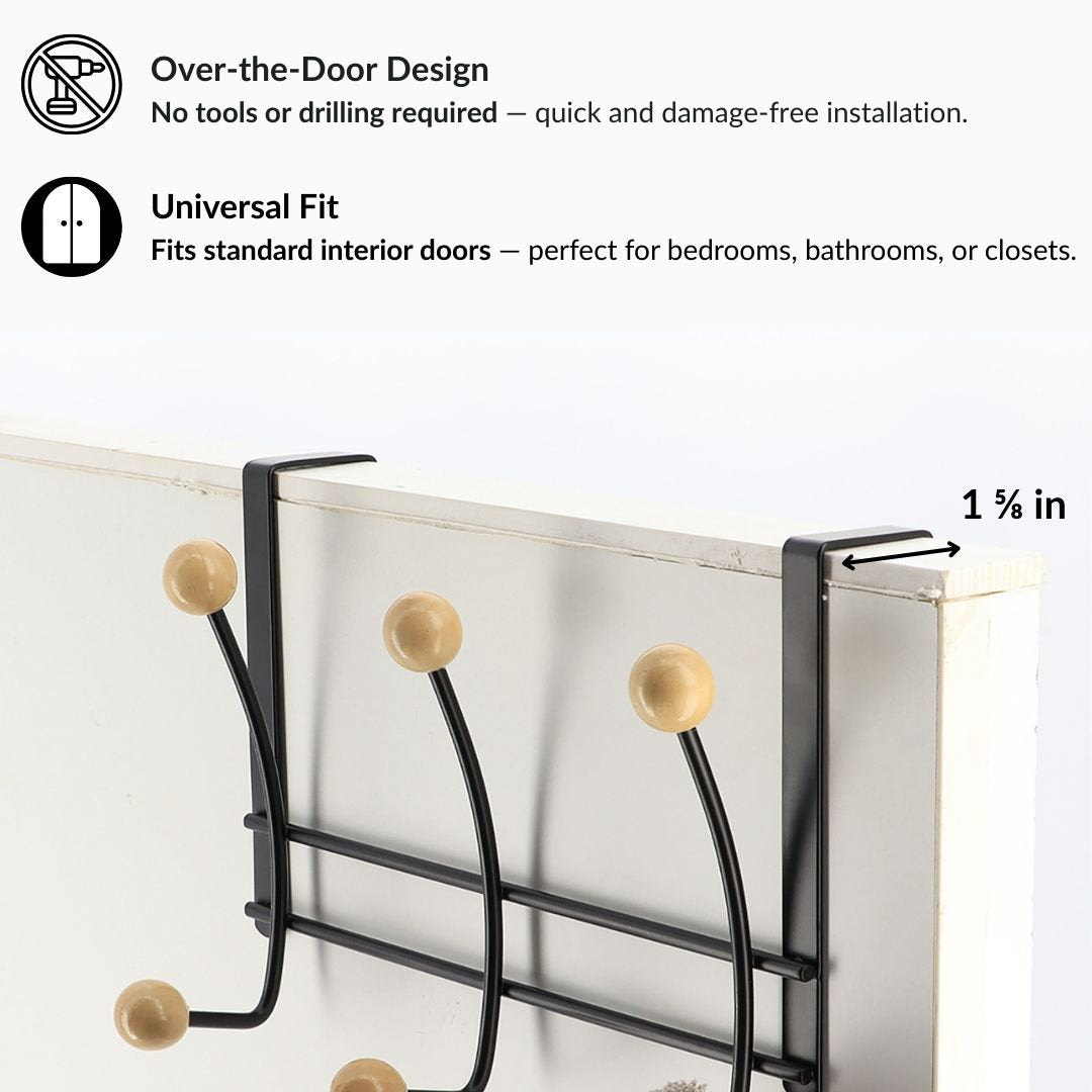 6-Hook Over-the-Door Hook Rack 9604108