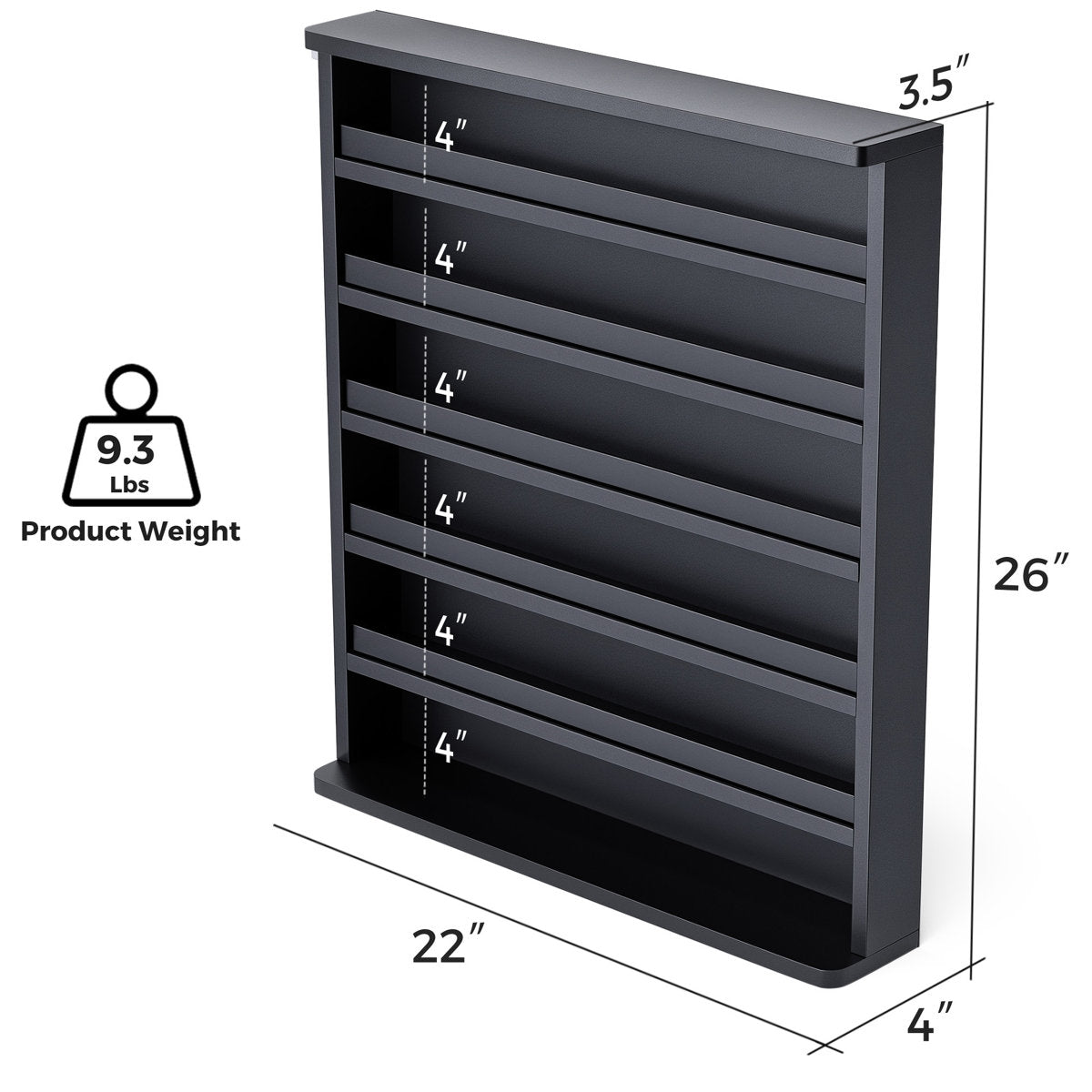 6-Tier Wall-Mounted Nail Polish Rack with Acrylic Dividers – Ideal for Organizing Nail Polishes and Small Items