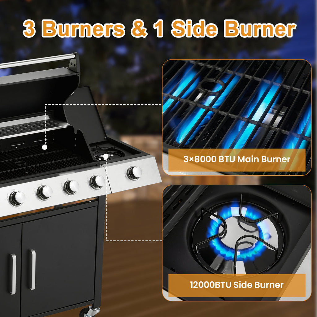 6-burner Propane Gas Grill With Side Burner