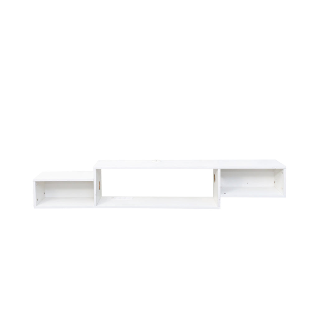 65.35" Wall-Mounted Floating TV Stand with 20-Color LEDs & Built-In Charging Station