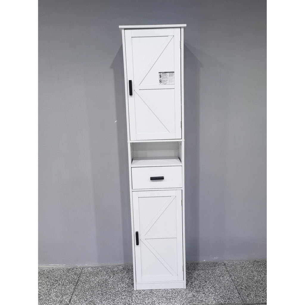 69" H Tall Storage Cabinet With 2 Barn Doors & 1 Drawer. Grey, Adjustable Shelves For Bathroom, Living Room, Kitchen And Drawer, Shelves, Space Entryway, Kitchen, Big Area
