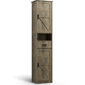 69" H Tall Storage Cabinet With 2 Barn Doors & 1 Drawer. Grey, Adjustable Shelves For Bathroom, Living Room, Kitchen And Drawer, Shelves, Space Entryway, Kitchen, Big Area