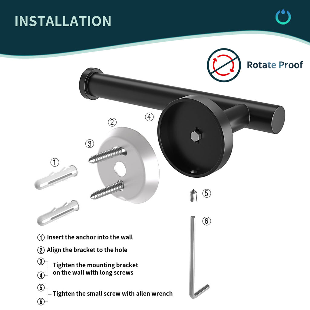 6 - Piece Bathroom Hardware Set WW0216B-6
