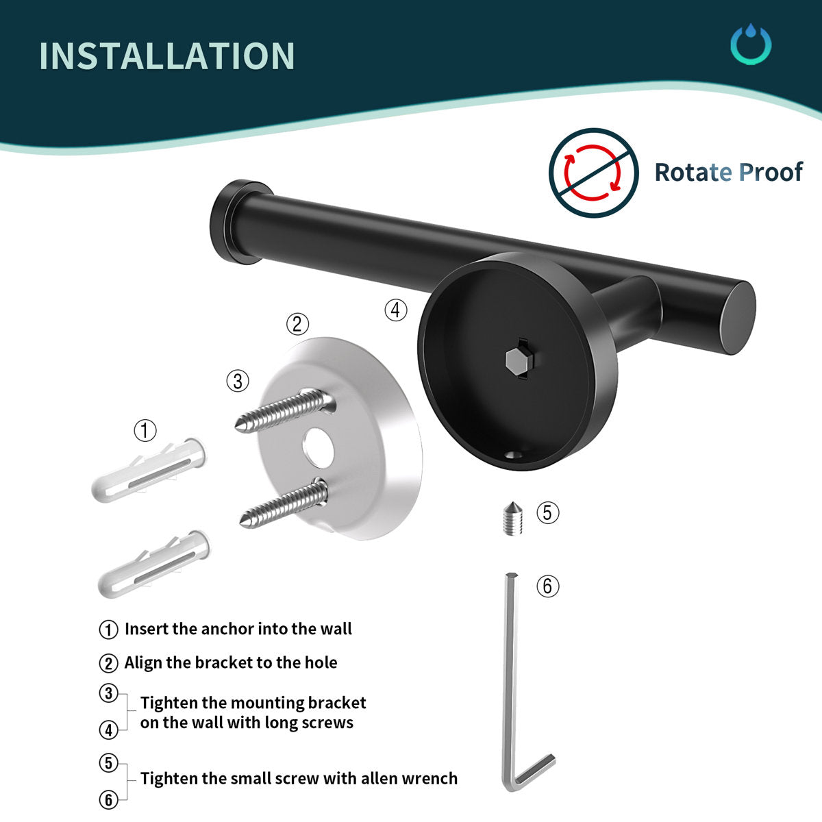 6 - Piece Bathroom Hardware Set WW0216B-6