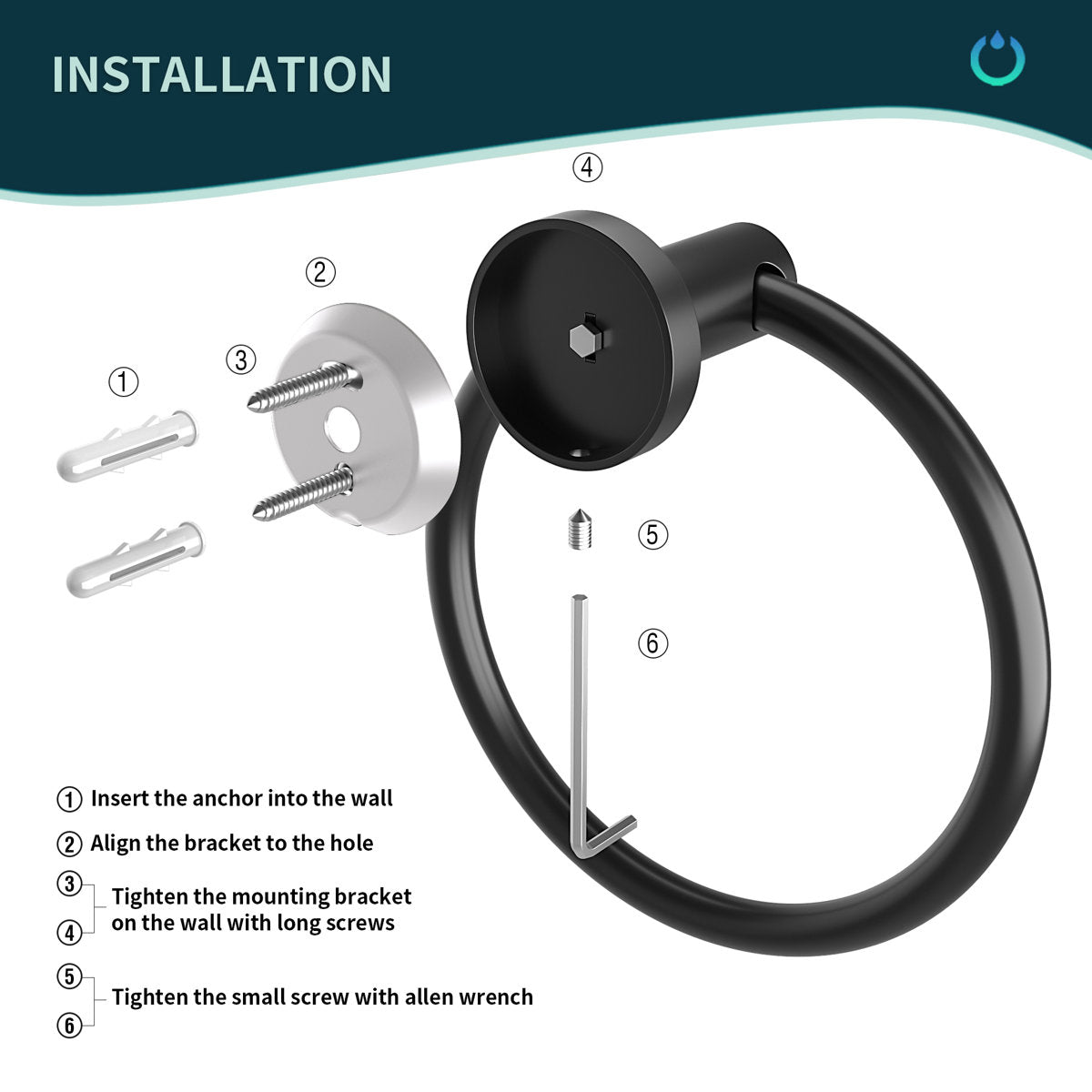 6 - Piece Bathroom Hardware Set WW0216B-6