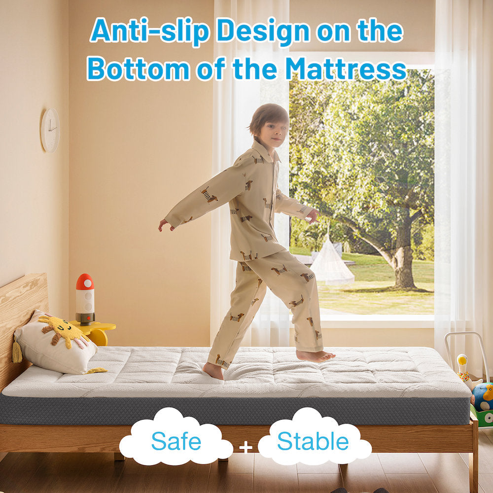6"/8"/10" Twin Size Memory Foam Mattress In A Box - Medium Firm, Certipur-US Certified, Bamboo Cover For Kids Single Bunk Trundle Bed