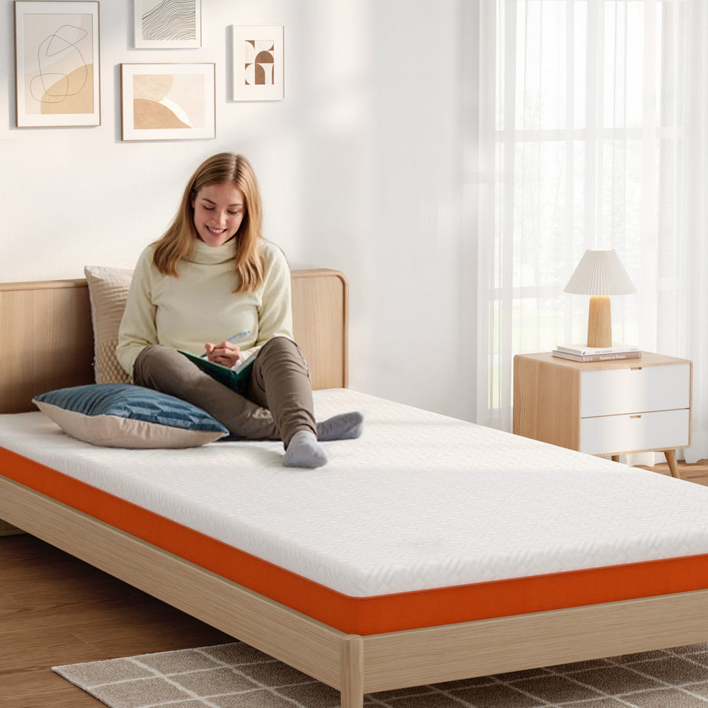 6" Gel Memory Foam Medium Mattress, Twin Size Mattress With Removable Washable Cover