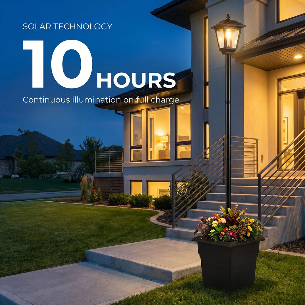 71 Solar Lamp Post (Full) with Planter