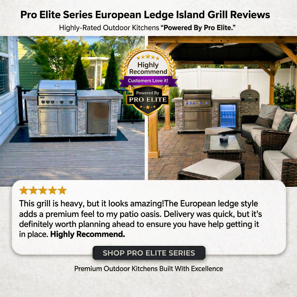 78¡å Pro Elite 5b Texas Cream Limestone Island Grill