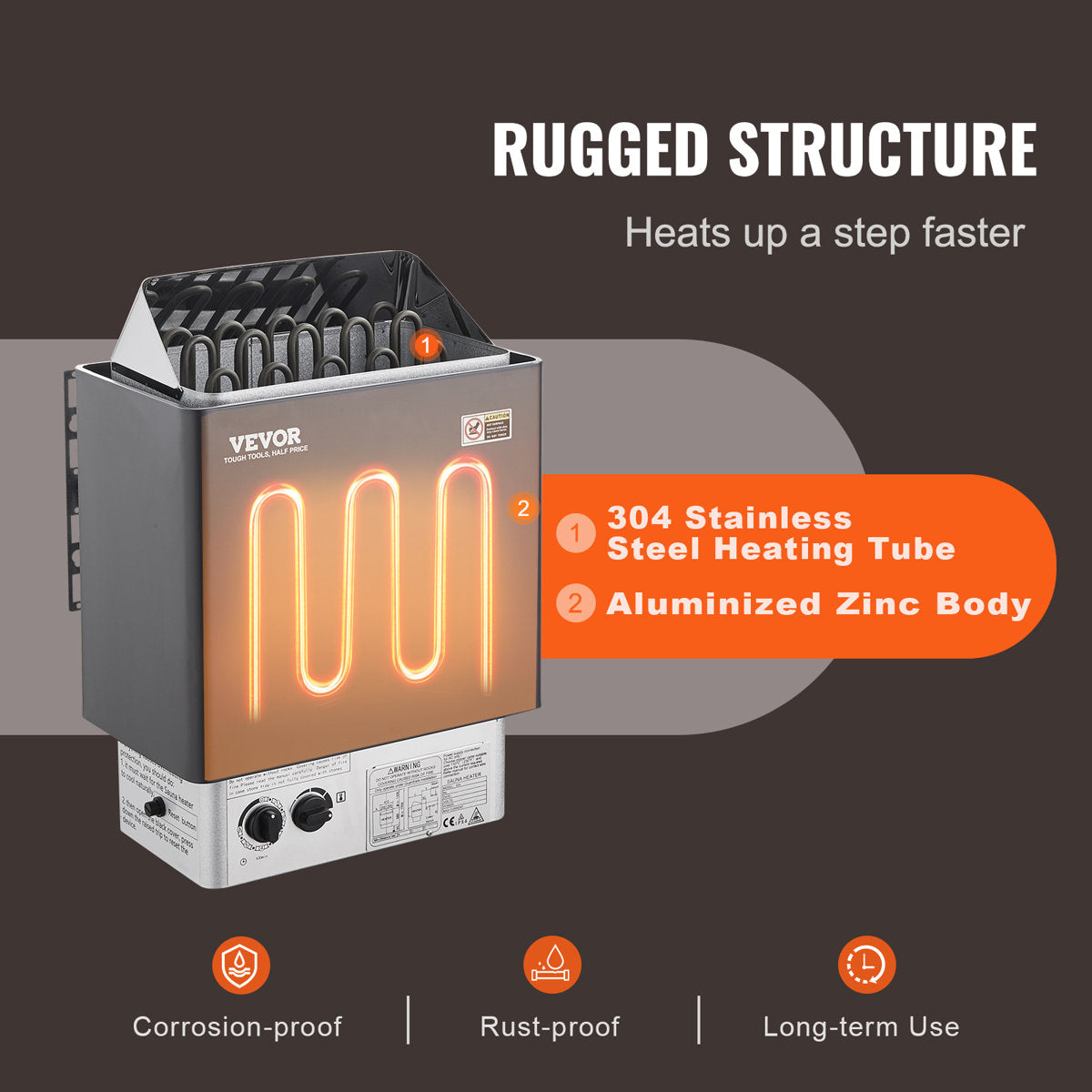 9KW Sauna Heater, Steam Bath Sauna Heater with Built-In Controls, 3h Timer and Adjustable Temp for Max. 317-459 Cubic Feet, Home Hotel Spa Shower Use 220V, Electric Sauna Stove