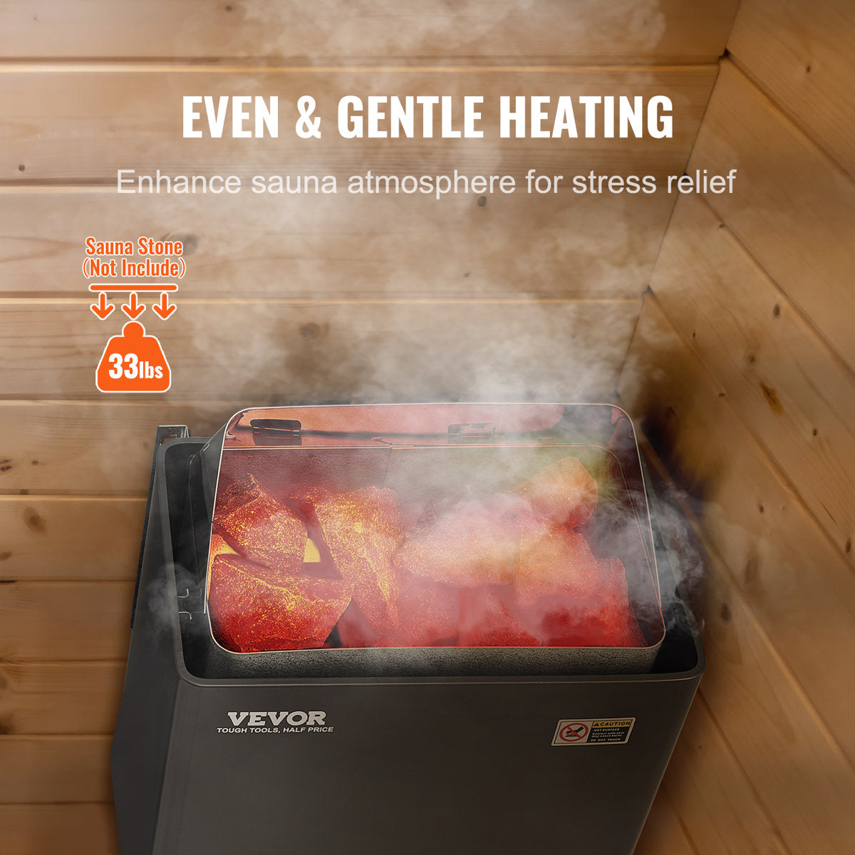 9KW Sauna Heater, Steam Bath Sauna Heater with Built-In Controls, 3h Timer and Adjustable Temp for Max. 317-459 Cubic Feet, Home Hotel Spa Shower Use 220V, Electric Sauna Stove