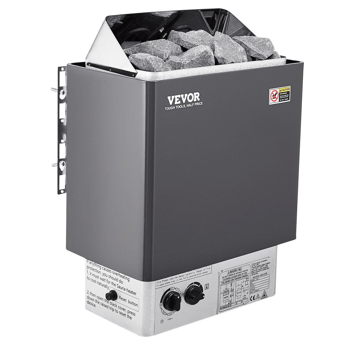 9KW Sauna Heater, Steam Bath Sauna Heater with Built-In Controls, 3h Timer and Adjustable Temp for Max. 317-459 Cubic Feet, Home Hotel Spa Shower Use 220V, Electric Sauna Stove