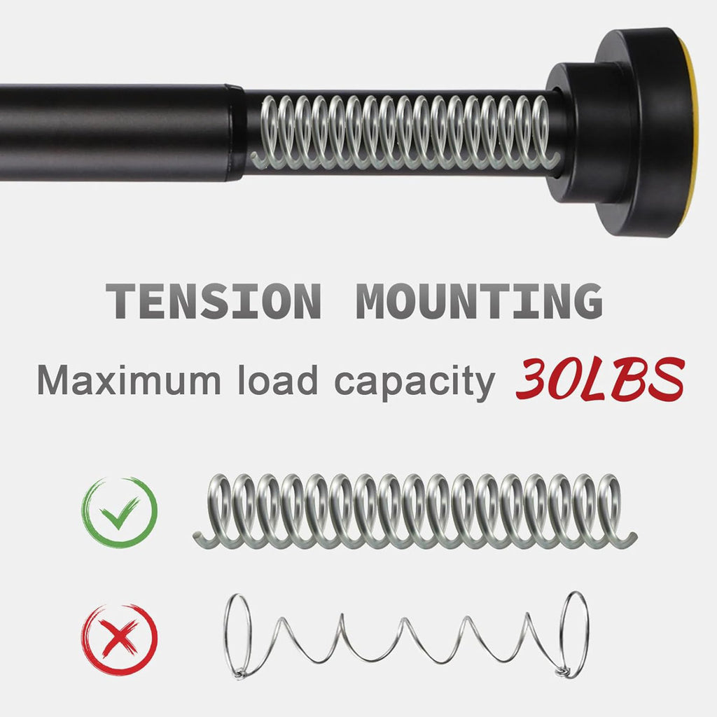 Adjustable Spring Tension Shower Curtain Rod, No Drill Installation, Anti-Rust Non-Slip Bathroom Rod, Durable Stainless Steel Construction, Multi-Purpose Tension Rod For Bathroom And Closet