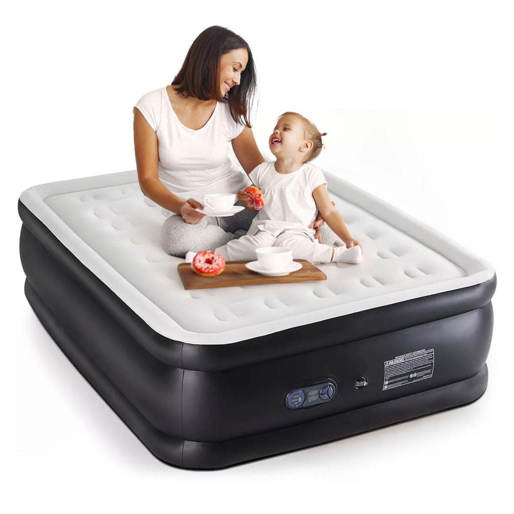 Air Mattress With Built In Pump, 18-Inch Raised Inflatable Blow Up Camping Bed, Self-Inflating Portable Colchones Inflables For Guests, Home, And Travel, 660Lbs Weight Capacity