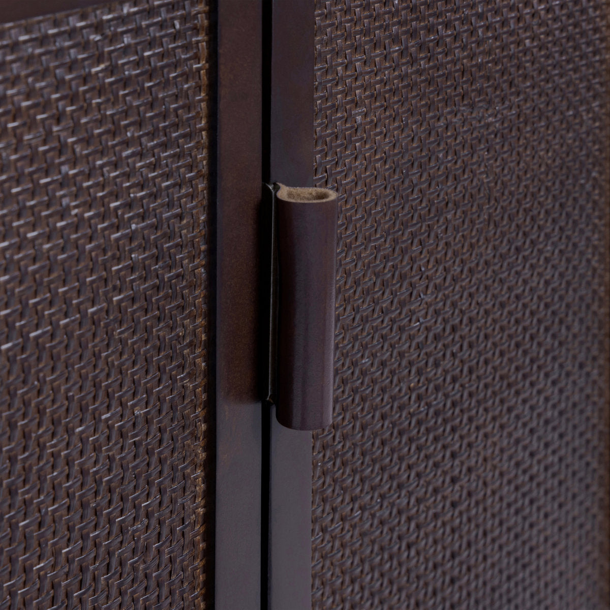 Ameer Modern Boho Over-the-Toilet Storage Wall Cabinet with 2 Rattan Inlay Doors, Adjustable Shelves & Solid Wood