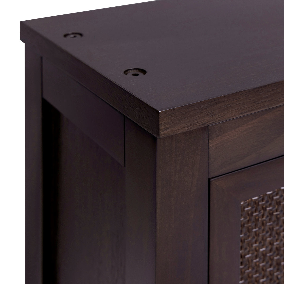 Ameer Modern Boho Over-the-Toilet Storage Wall Cabinet with 2 Rattan Inlay Doors, Adjustable Shelves & Solid Wood