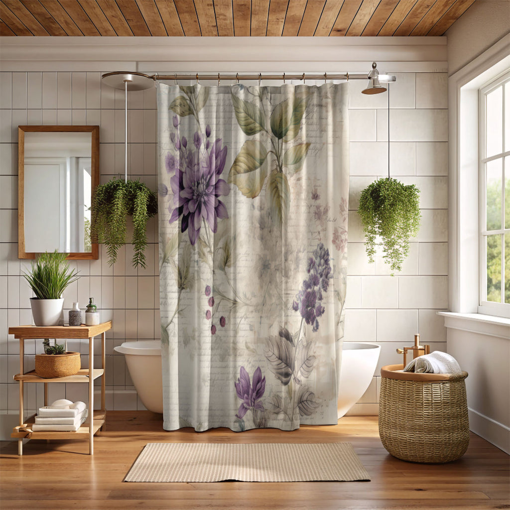 Antique Blooms - Premium Shower Curtain