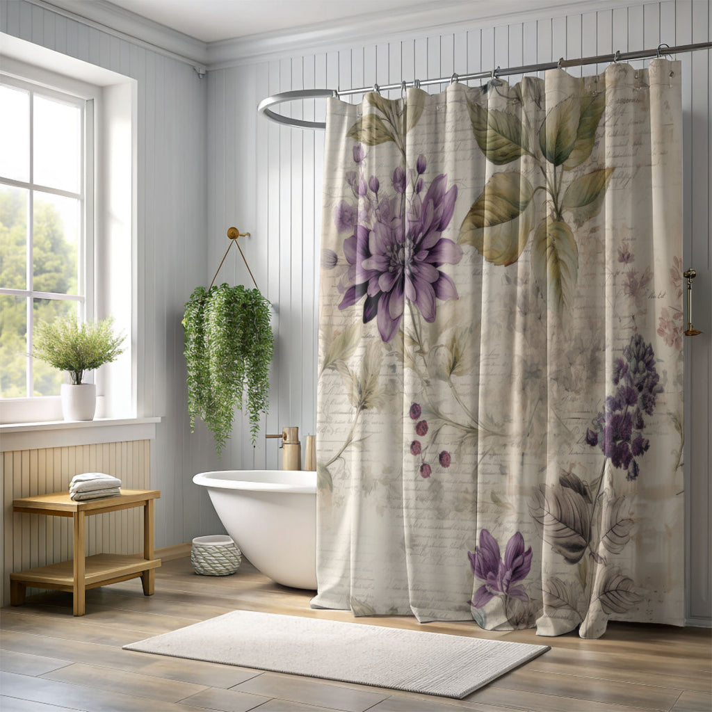 Antique Blooms - Premium Shower Curtain