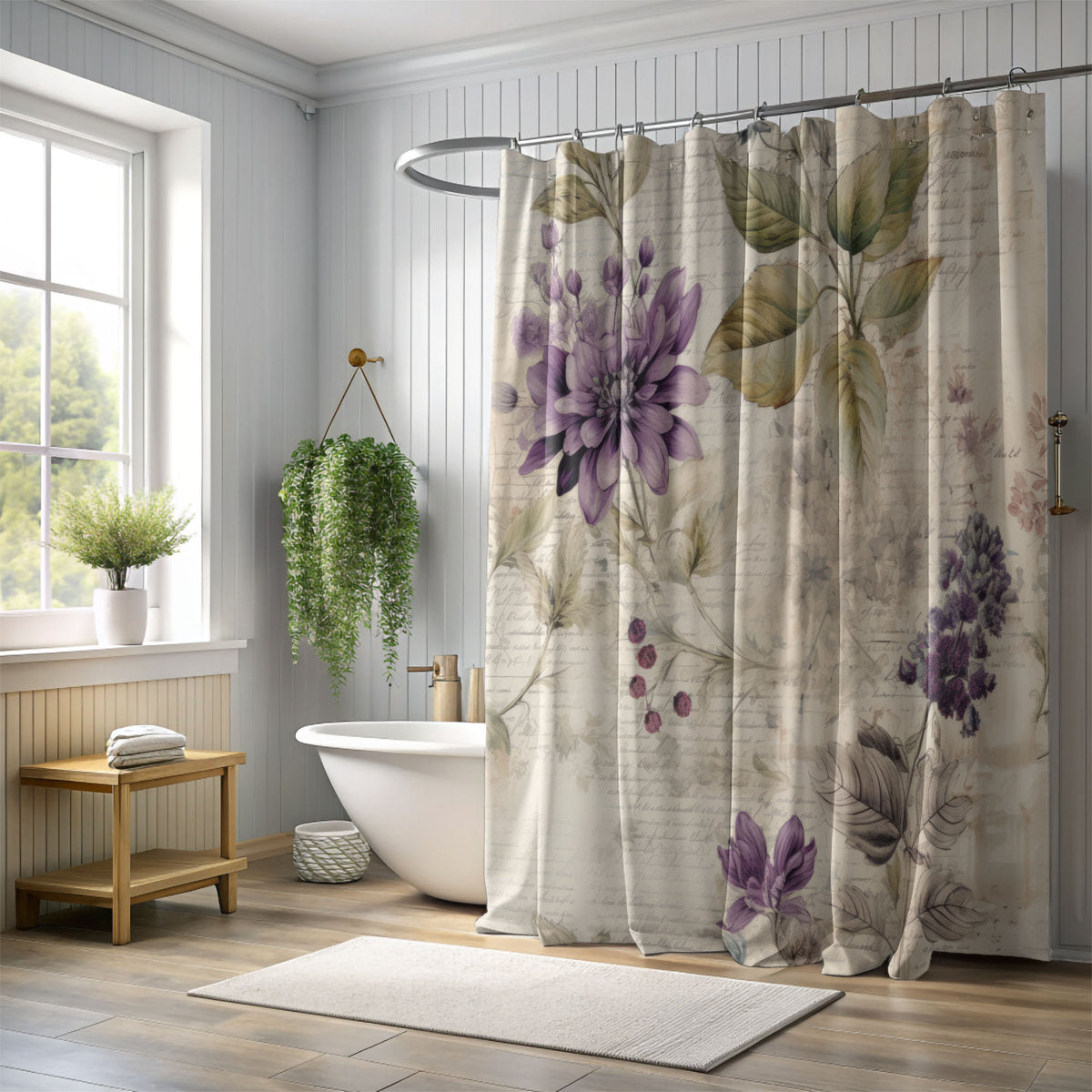Antique Blooms - Premium Shower Curtain