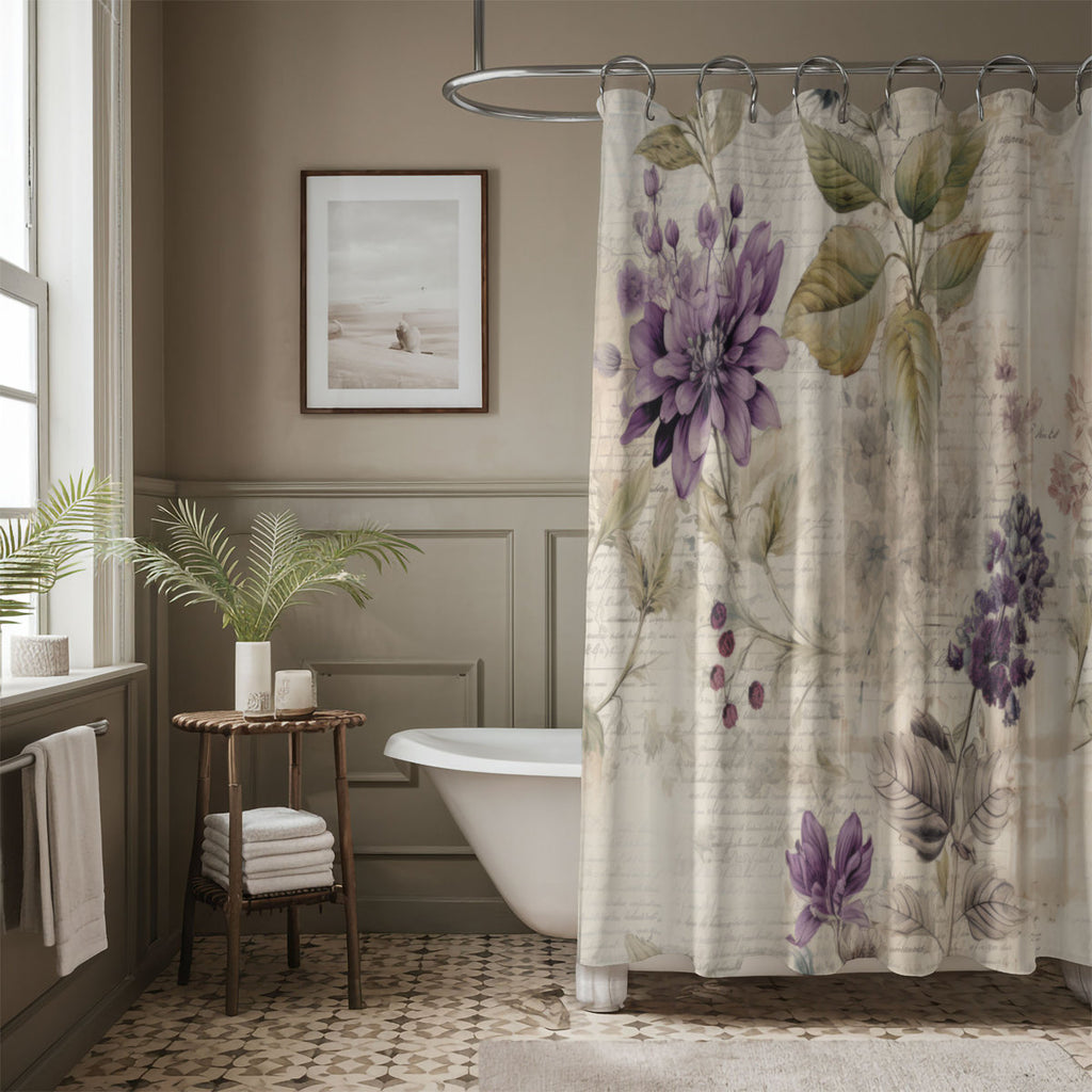 Antique Blooms - Premium Shower Curtain