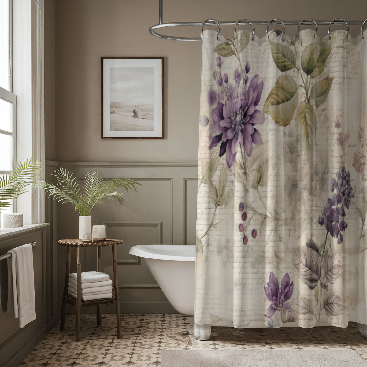 Antique Blooms - Premium Shower Curtain