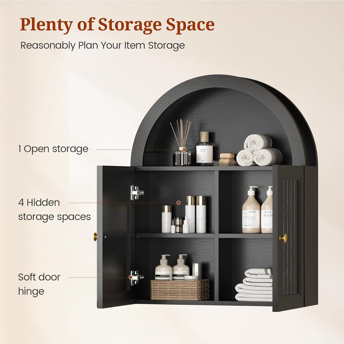 Arched Bathroom Wall Cabinet
