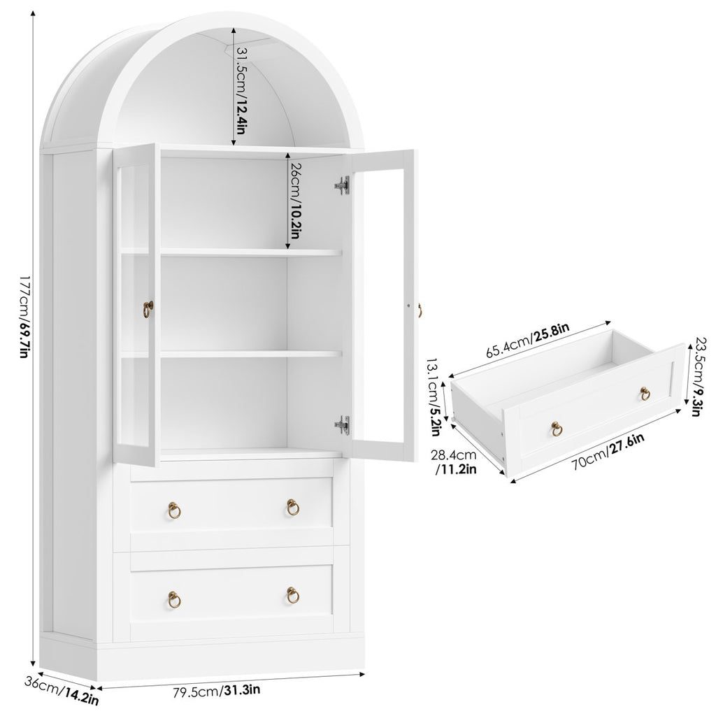 Arched Manufactured Wood Bathroom Cabinet