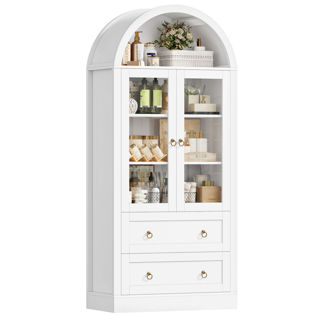 Arched Manufactured Wood Bathroom Cabinet