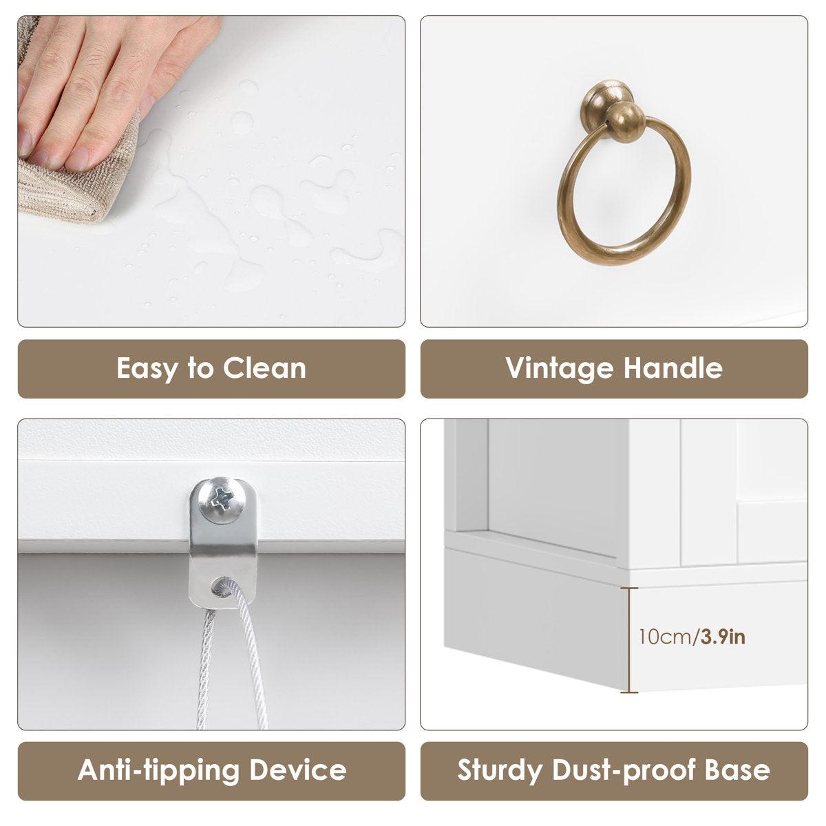 Arched Manufactured Wood Bathroom Cabinet