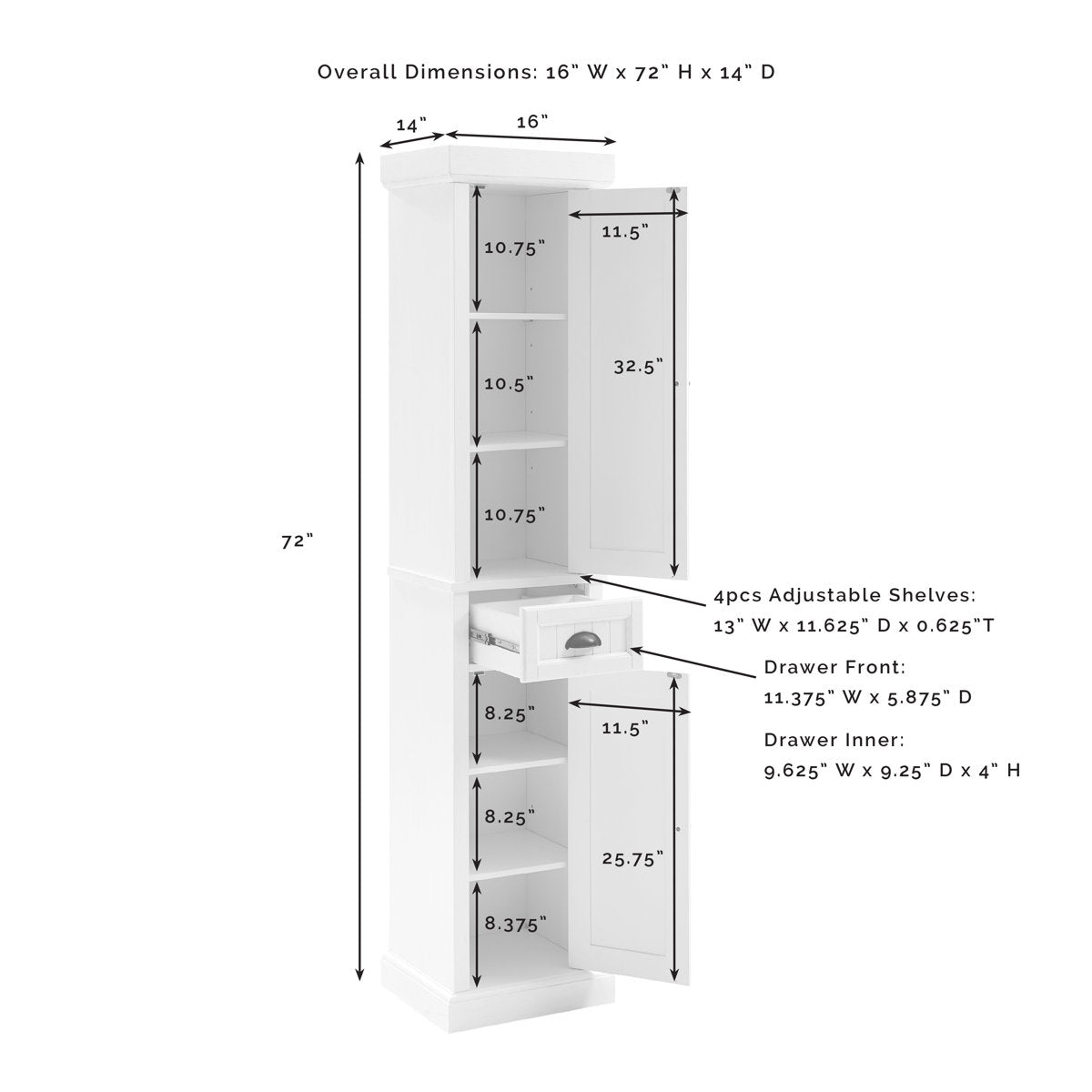 Arjae Freestanding Linen Cabinet