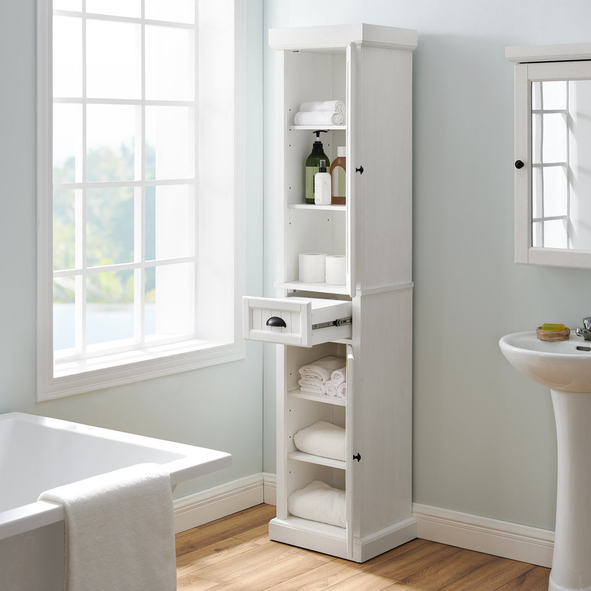 Arjae Freestanding Linen Cabinet