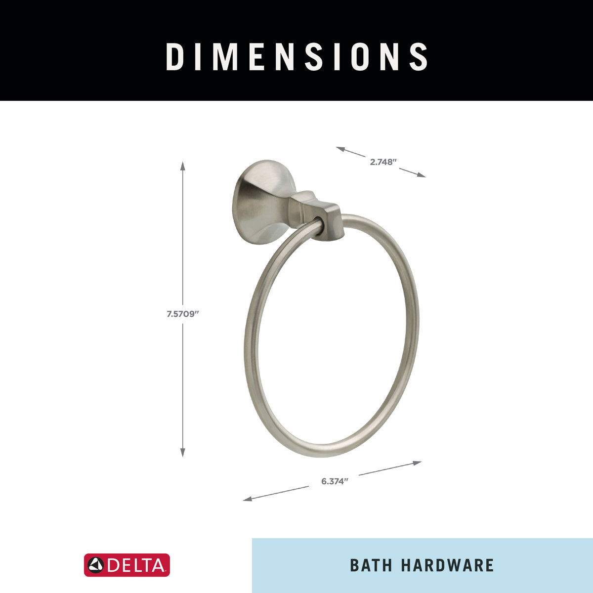 Ashlyn Wall Mount Round Closed Towel Ring Bath Hardware Accessory 76446-SS