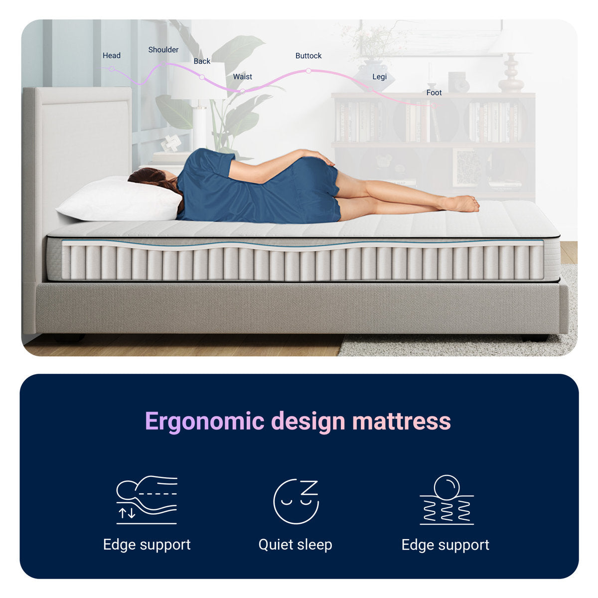 Avenco 10" Medium Gel Memory Foam Pillow Top Hybrid Mattress– 10-Year Warranty, CertiPUR-US, OEKO-TEX Certified