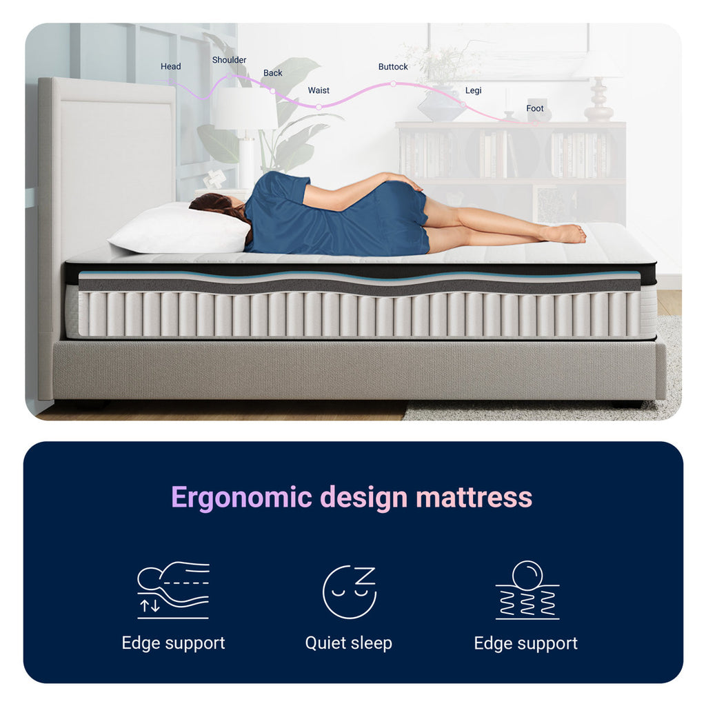 Avenco 10" Medium Gel Memory Foam Pillow Top Hybrid Mattress– 10-Year Warranty, CertiPUR-US, OEKO-TEX Certified