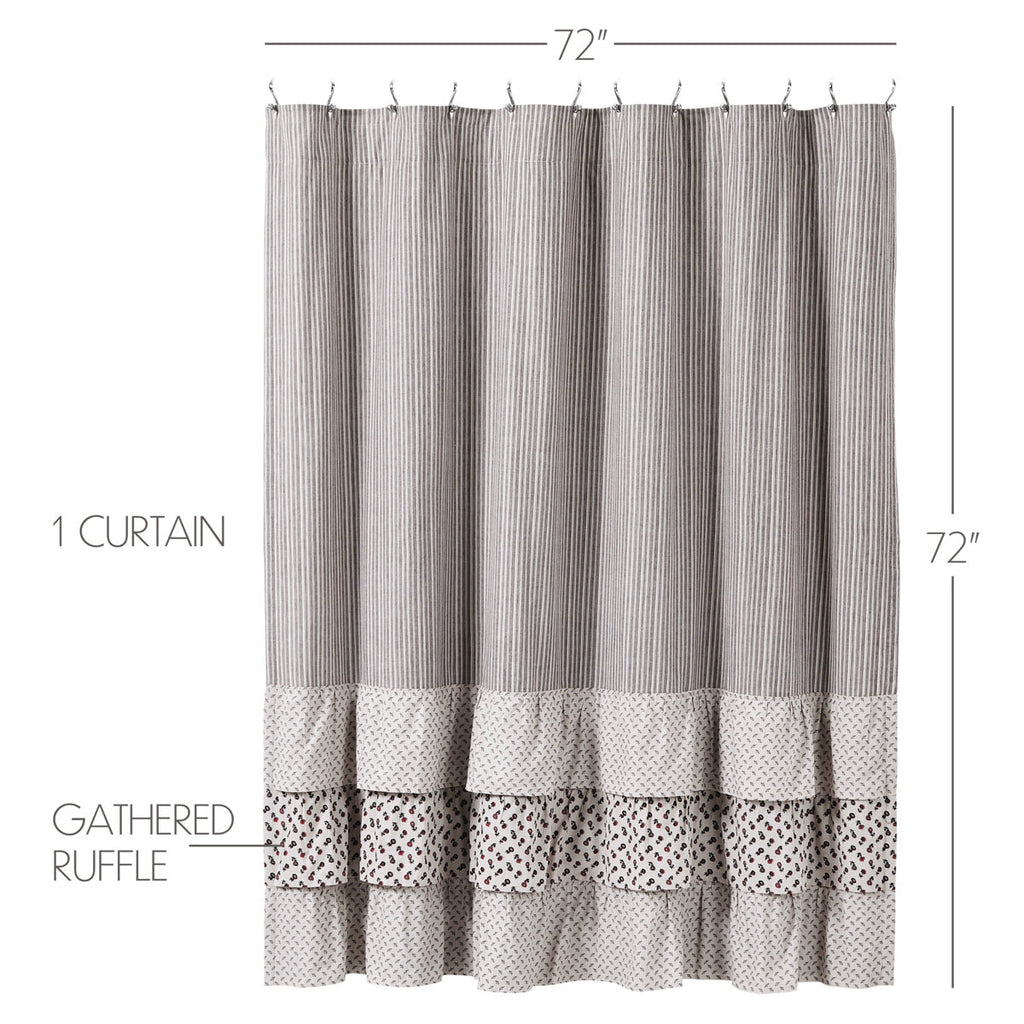 Bahari Cotton Striped Shower Curtain
