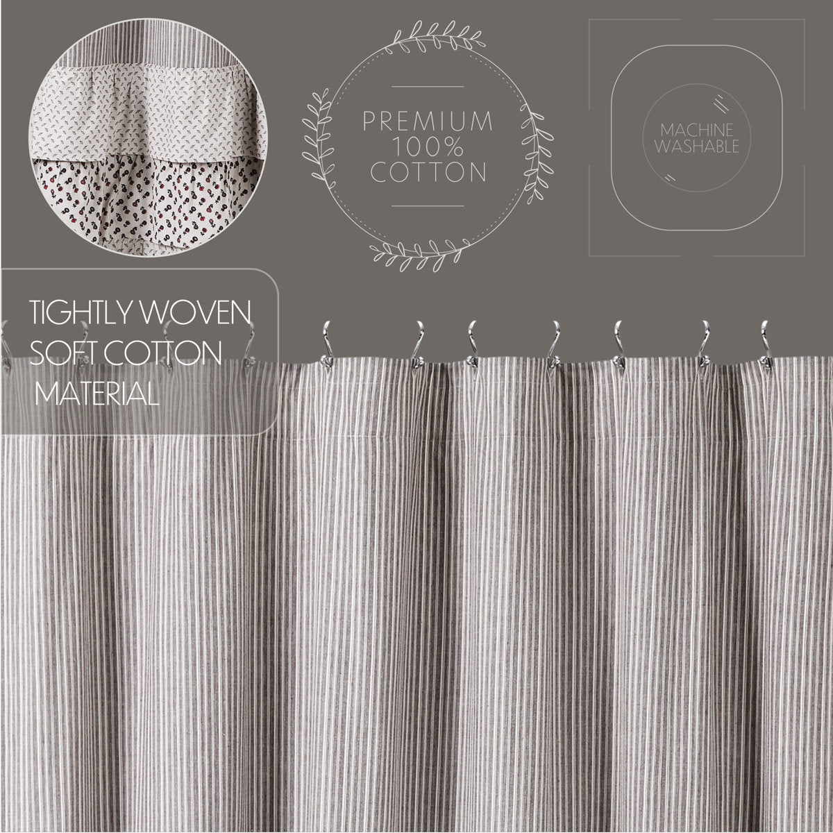 Bahari Cotton Striped Shower Curtain