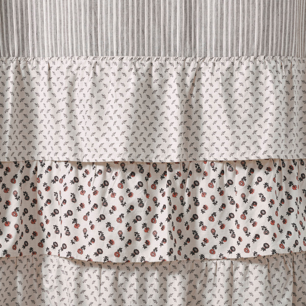 Bahari Cotton Striped Shower Curtain