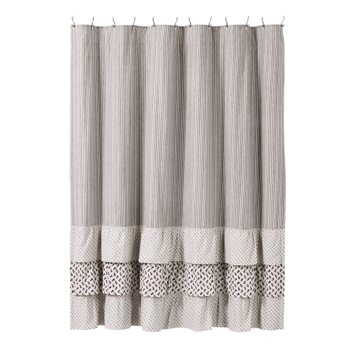 Bahari Cotton Striped Shower Curtain