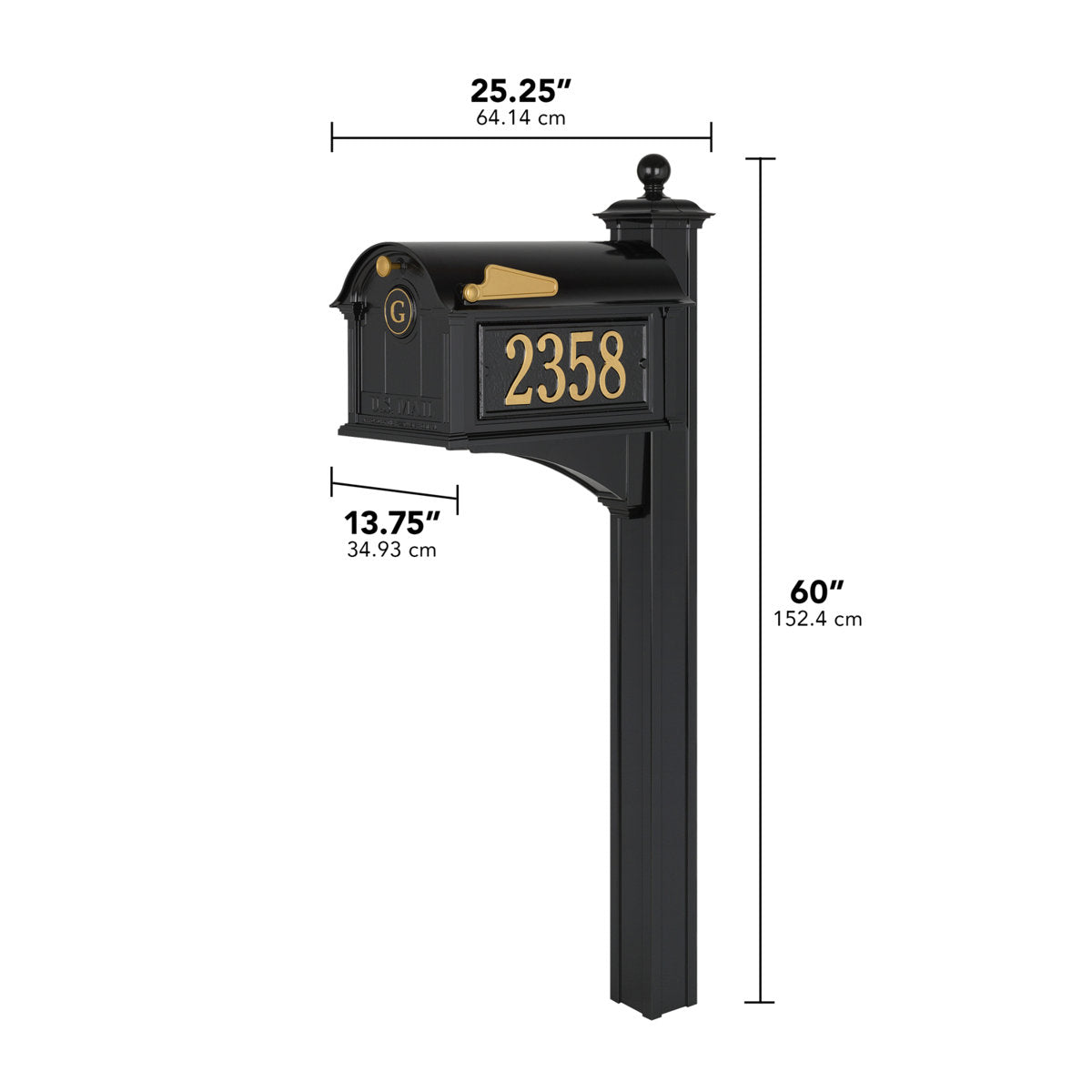 Balmoral Post Mounted Mailbox