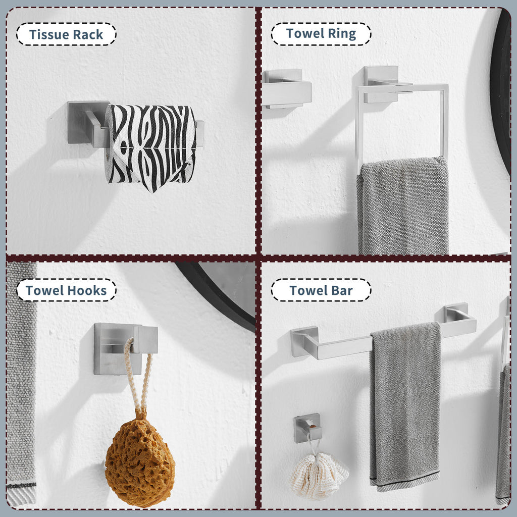 Bathroom Hardware Set T-0707-Nickel