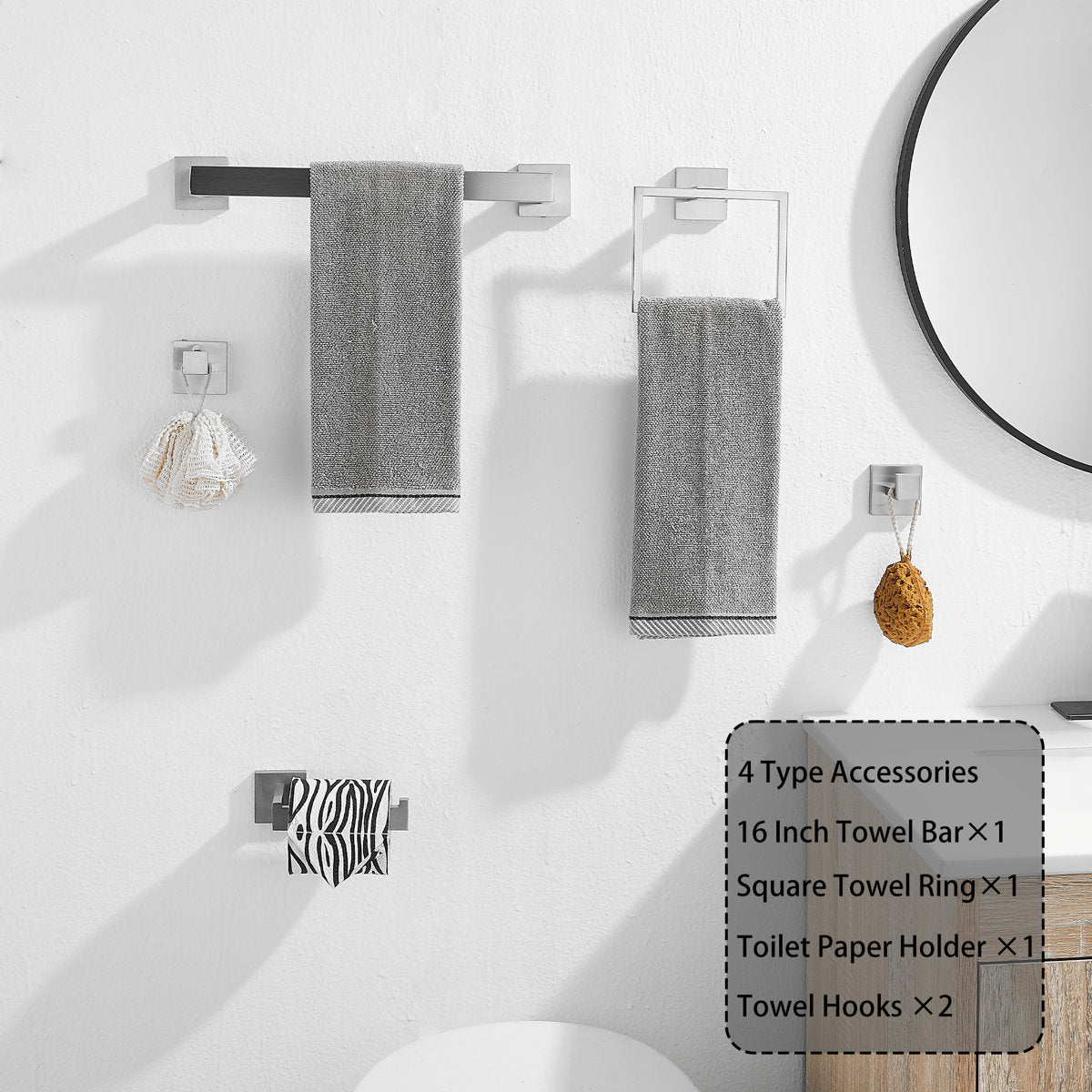 Bathroom Hardware Set T-0707-Nickel