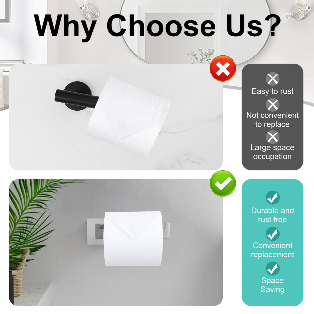 Bathroom Toilet Paper Holder Wall Mount Q702-BR