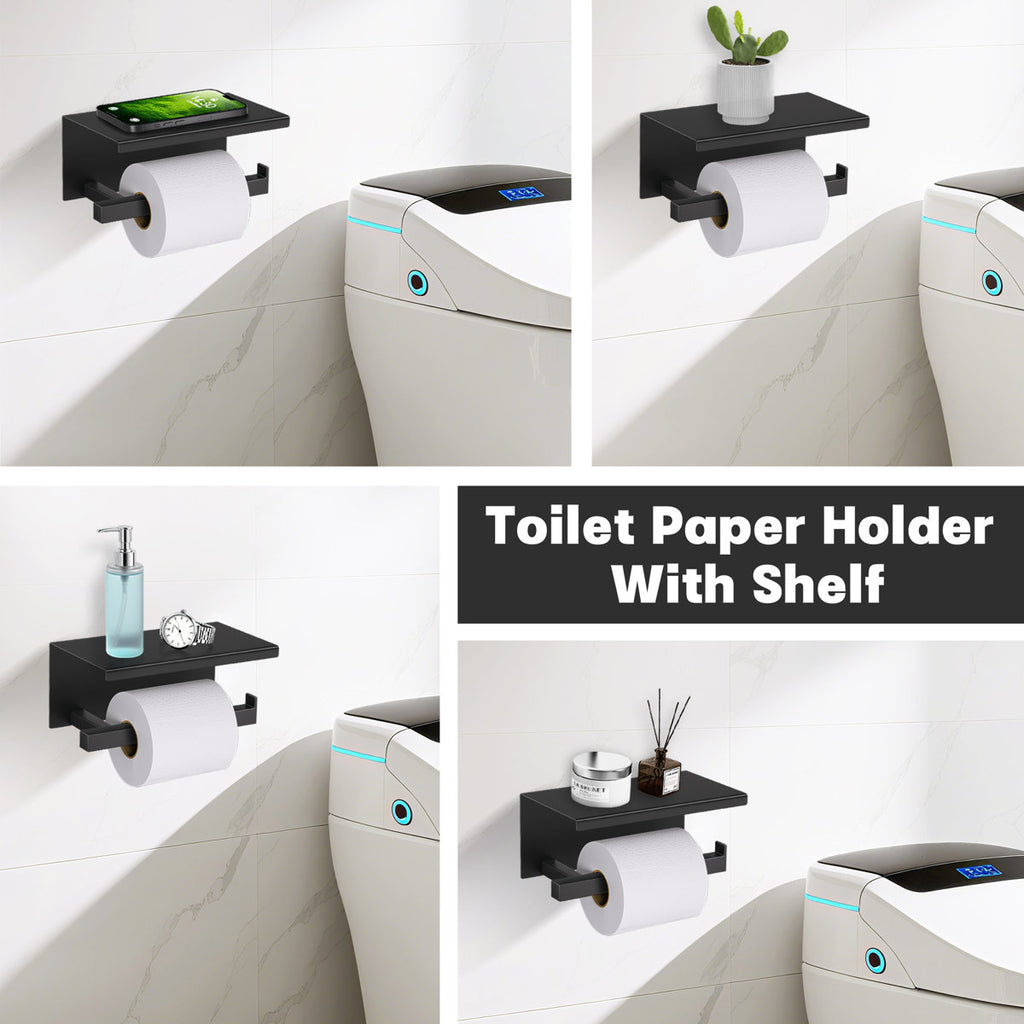 Bathroom Toilet Paper Holder Wall Mount Q4TPA-BK