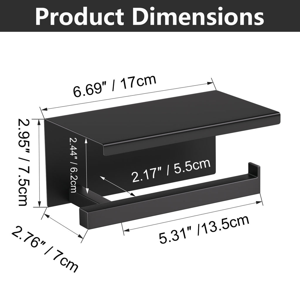 Bathroom Toilet Paper Holder Wall Mount Q4TPA-BK