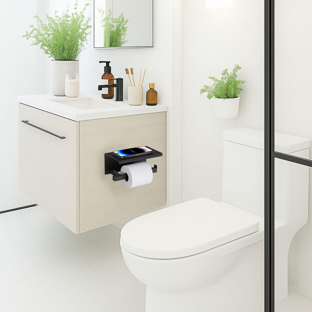 Bathroom Toilet Paper Holder Wall Mount Q4TPA-BK
