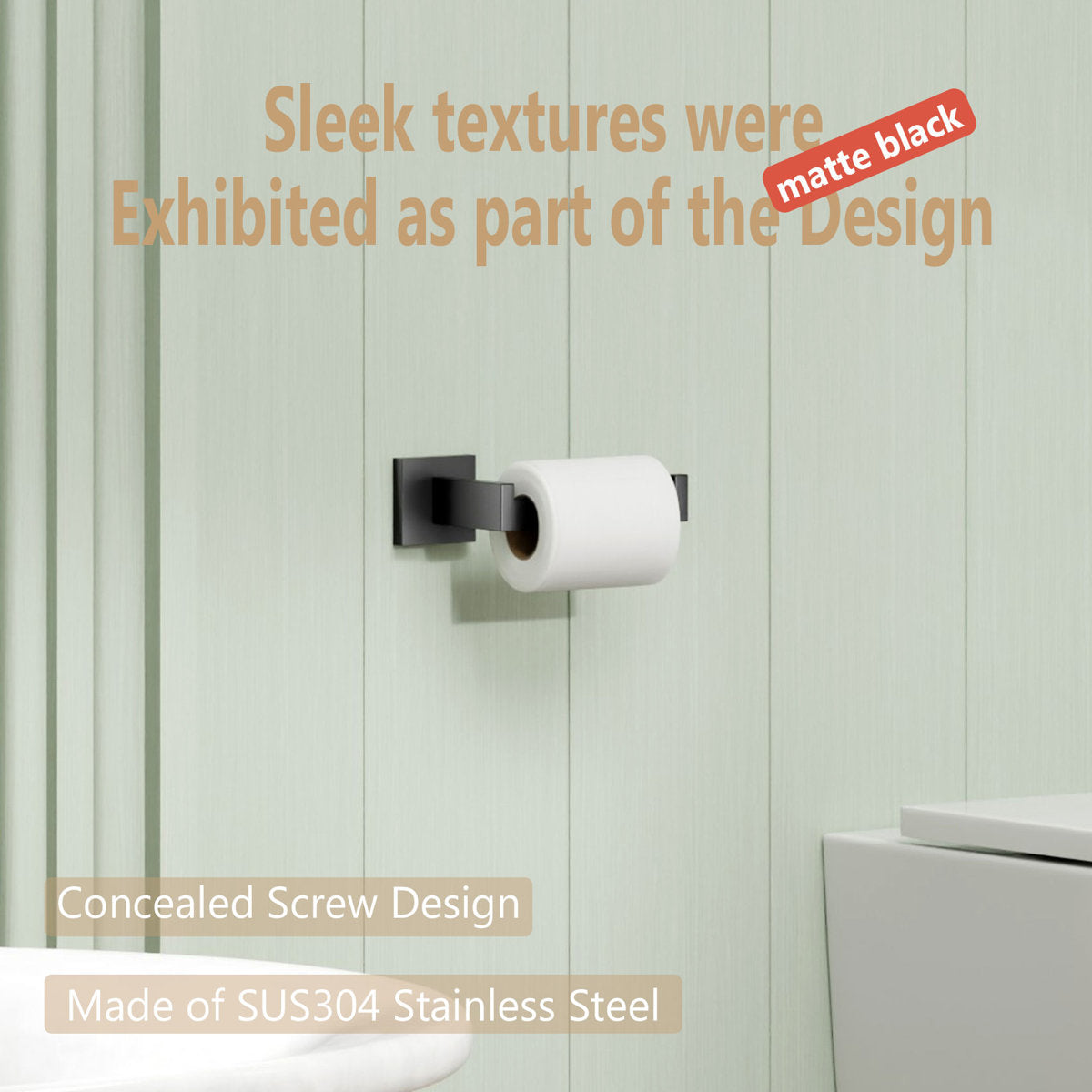 Bathroom Toilet Paper Holder Wall Mount B2003BK