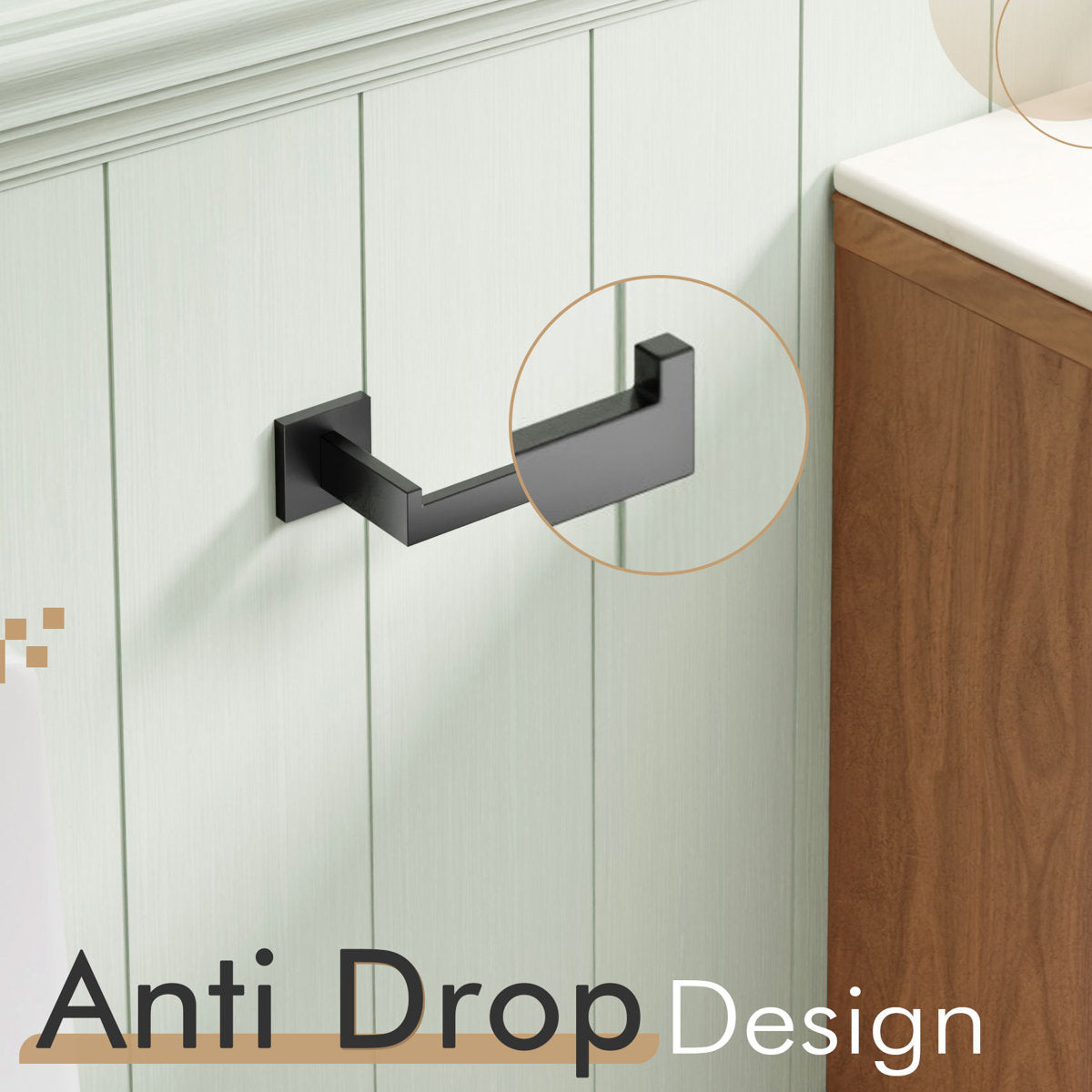 Bathroom Toilet Paper Holder Wall Mount B2003BK